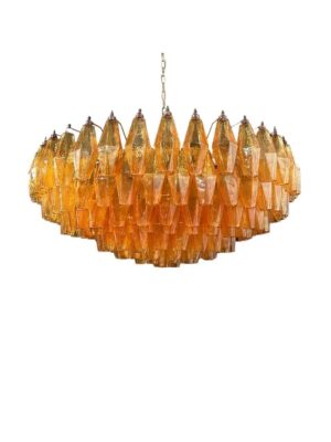 Murano Lysekrone - Poliedri - 185 glas - Rav Mat guld patineret