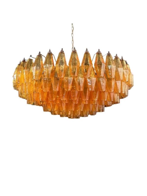 Murano Lysekrone - Poliedri - 185 glas - Rav Mat guld patineret