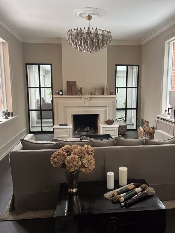 Murano Lysekrone - Poliedri - 185 glas - Røgfarvet/Klar Mat guld uden patinering