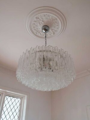 Murano lysekrone - 101 Tuber - Klar Krom blank