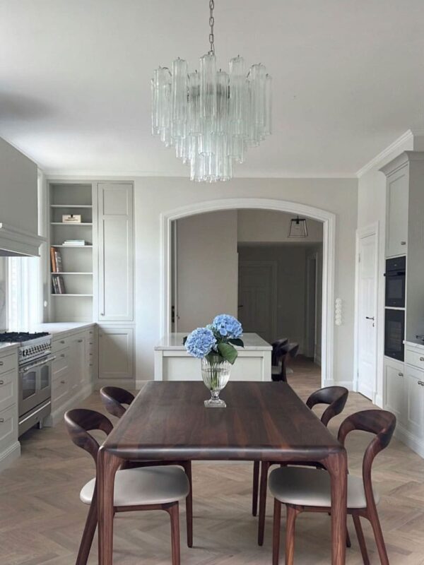 Murano lysekrone - 36 tuber - Klar Krom blank