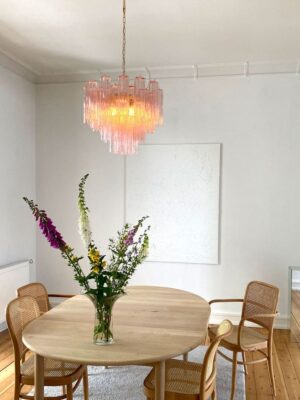 Murano lysekrone - 36 tuber - Rosa Krom blank Murano lysekrone - 36 tuber - Rosa Krom blank