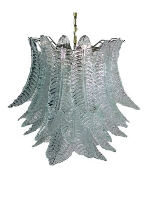 Murano lysekrone - 41 glasblade - Klar Krom blank Murano lysekrone - 41 glasblade - Klar Krom blank