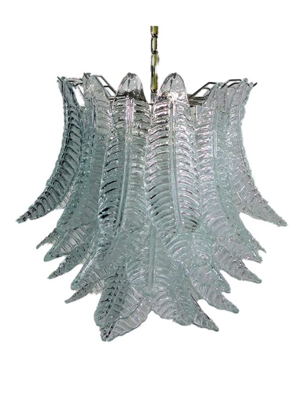 Murano lysekrone - 41 glasblade - Klar Krom blank Murano lysekrone - 41 glasblade - Klar Krom blank