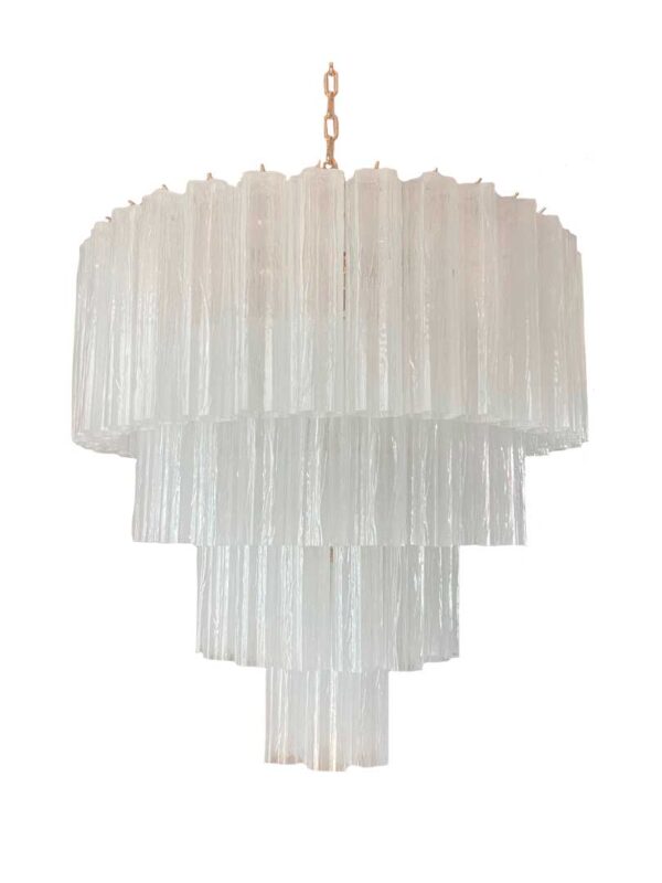 Murano lysekrone - 78 tuber - Opal silk Krom patineret