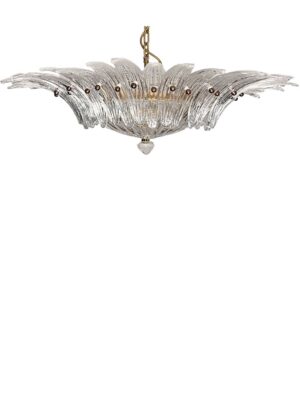 Murano lysekrone - Palmette - 36 Glas - Klar Mat guld uden patinering