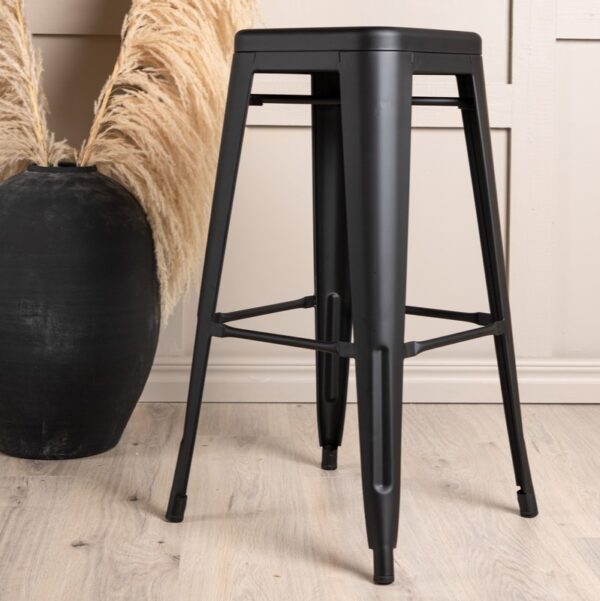 Nerro - 4 Barstole i sort metal Nerro - 4 Barstole i sort metal