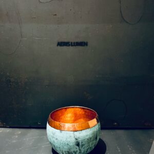 Oxideret kobbervase 10 cm