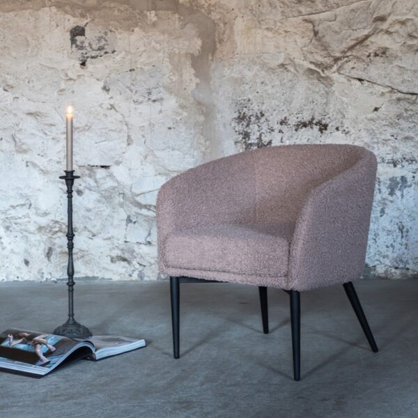 Panda - Lænestol i brun boucle stof Panda - Lænestol i brun boucle stof