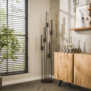 Pantalla - Gulvlampe med fem skærme i sort metal Levering med pære(r) Pantalla - Gulvlampe med fem skærme i sort metal Levering med pære(r)