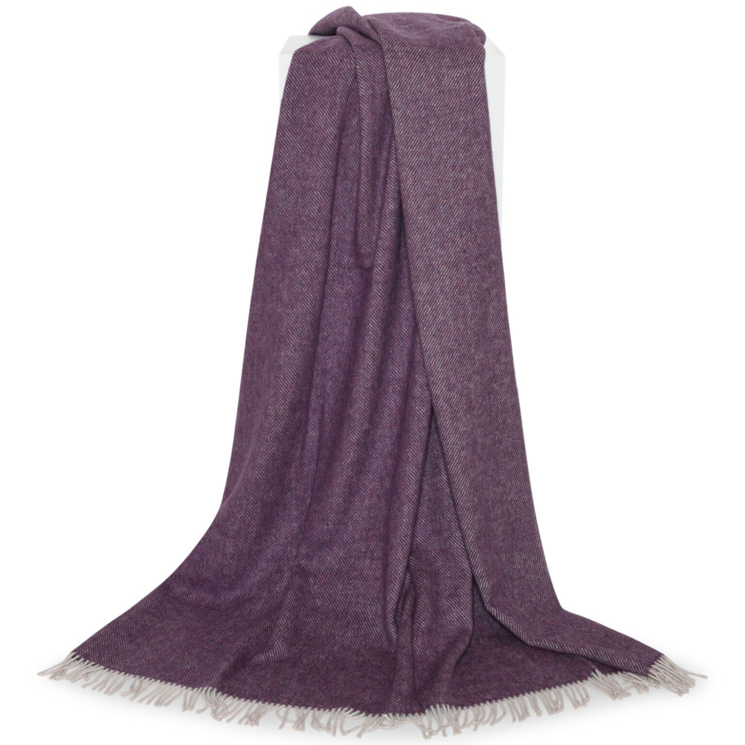 Plaid violet melange - Lækker blød kvalitet med uld og alpaca 1 Plaid violet melange - Lækker blød kvalitet med uld og alpaca