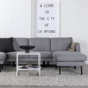 Polar - Sofa i U-form med gråt polyester stof