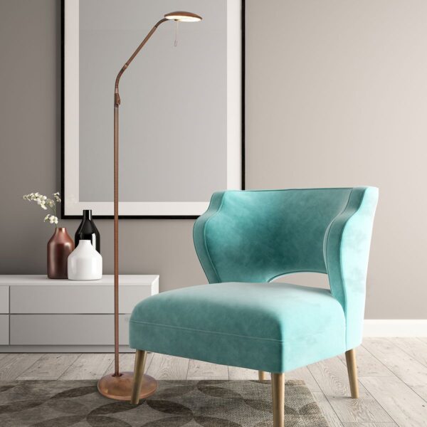 Prime X - Gulvlampe i messing, lysdæmper og lysfarve skifter Prime X - Gulvlampe i messing, lysdæmper og lysfarve skifter