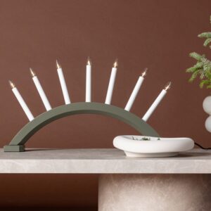 Rialto - Bordlampe i grønt træ med 7 Led-pærer