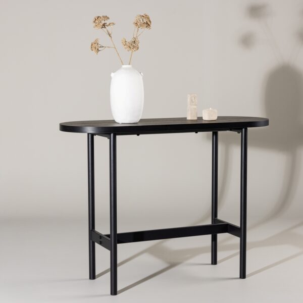 Slade - Konsolbord i sort metal og sort topplade