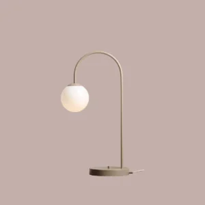 Twiggy - Bordlampe i beige metal og hvidt glas Twiggy - Bordlampe i beige metal og hvidt glas