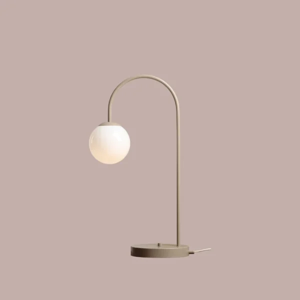 Twiggy - Bordlampe i beige metal og hvidt glas Twiggy - Bordlampe i beige metal og hvidt glas