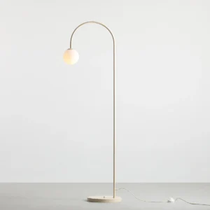 Twiggy - Gulvlampe i cremefarvet metal og hvidt glas Twiggy - Gulvlampe i cremefarvet metal og hvidt glas