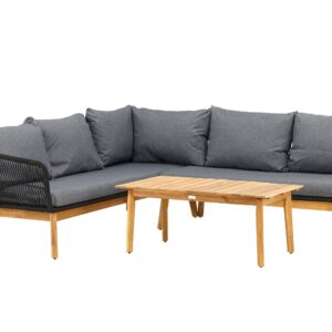 Venture Home Chania hjørnesofa - Sort, Akacie træ, 210x160cm