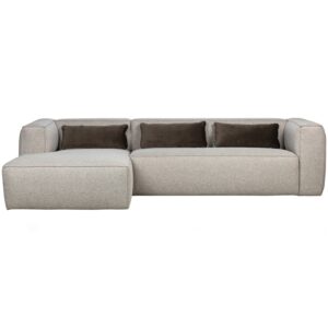WOOOD - Bean Hjørnesofa Inkl. Puder Lysegrå Melange - 73x305x96/175 cm