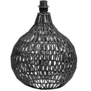 WOOOD - Macy Bordlampe Base Rattan Look Sort - 44x31x31 cm