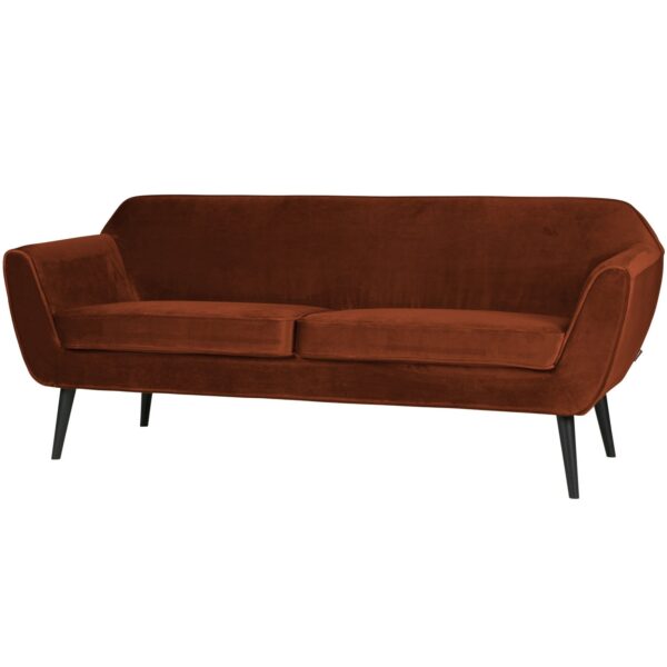 WOOOD Rocco Sofa 187 cm Velour Rust Brown - 75x187x82 cm WOOOD Rocco Sofa 187 cm Velour Rust Brown - 75x187x82 cm