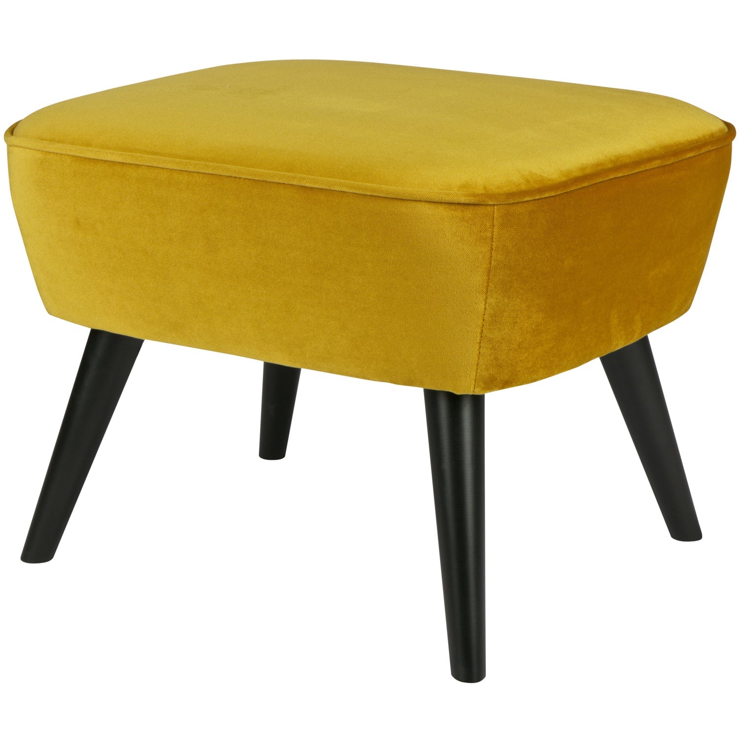 WOOOD - Sara Puf På Ben Velour Ochre Yellow 41x56x36 cm 1 WOOOD - Sara Puf På Ben Velour Ochre Yellow 41x56x36 cm