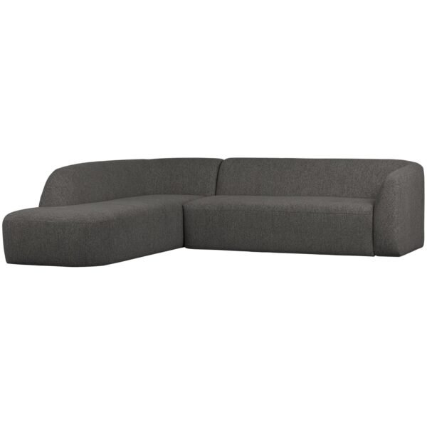 WOOOD - Sloping Hjørnesofa Venstre Grå/Sort Melange - 77x274x225 cm