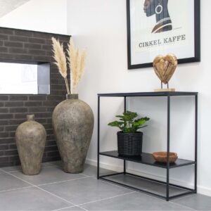 Zeta - Konsolbord i sort metal og sorte plader Zeta - Konsolbord i sort metal og sorte plader