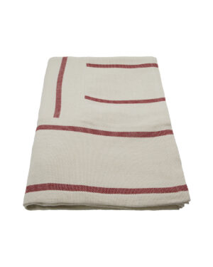 House Doctor - Sengetæppe Nula 250x250cm Bomuld Råhvid Rød