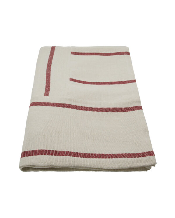 House Doctor - Sengetæppe Nula 250x250cm Bomuld Råhvid Rød House Doctor - Sengetæppe Nula 250x250cm Bomuld Råhvid Rød