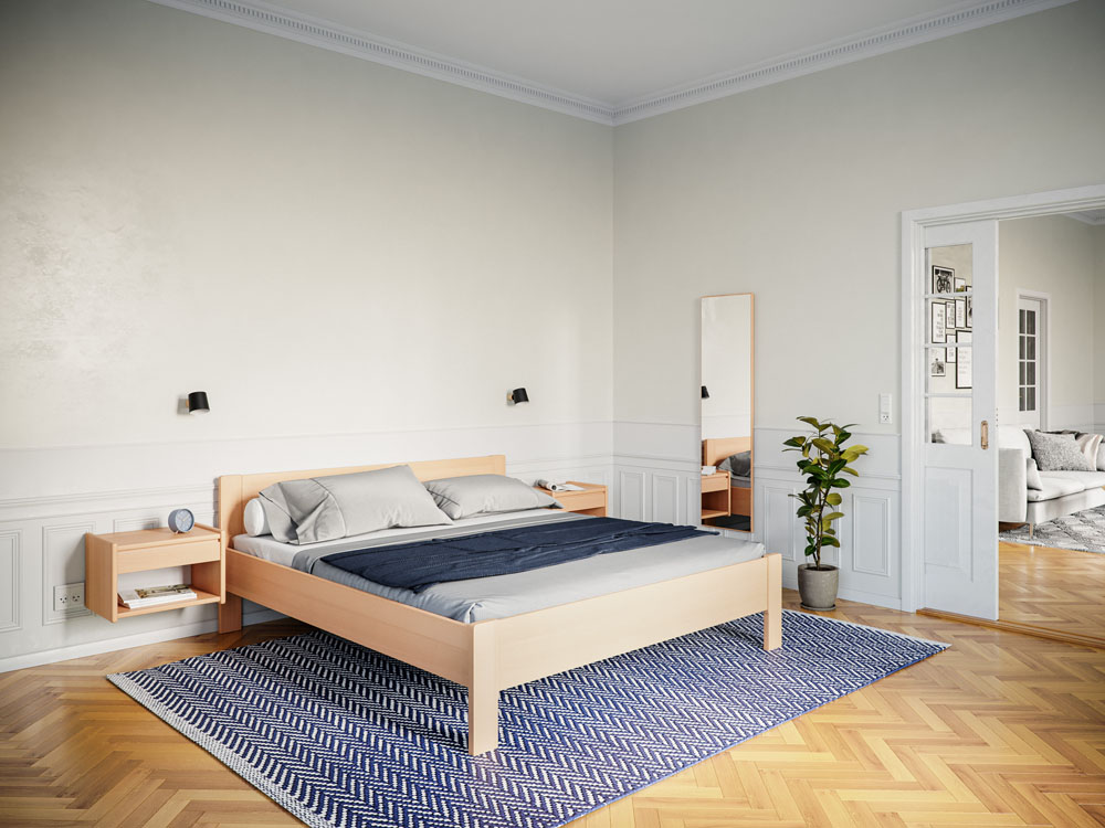 Kaagaard - sengeramme med elevationsbund og madras - 140x200 cm - Bøg 1 Kaagaard - sengeramme med elevationsbund og madras - 140x200 cm - Bøg