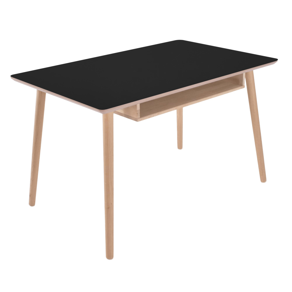 Skrivebord i linoleum og massiv eg - Buffalo - nero 1 Skrivebord i linoleum og massiv eg - Buffalo - nero