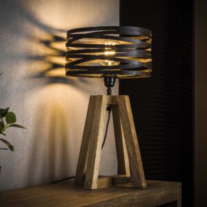 Tvist - Spændende bordlampe i metal og træ Levering uden pære