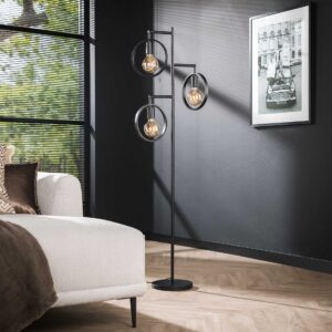 Wheely - Gulvlampe i sort metal med tre ringe Levering uden pære