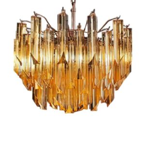 Murano Lysekrone - 107 prismer - Rav Krom patineret