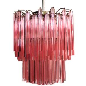 Murano Lysekrone - 107 prismer - Rosa Krom patineret
