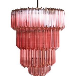 Murano Lysekrone - 112 prismer - Rosa Krom patineret