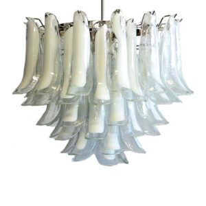 Murano Lysekrone - 53 Lattimo - Hvid Krom blank