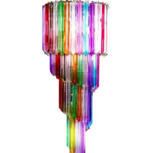 Murano Lysekrone - Spiral - 86 prismer - Multi Krom blank
