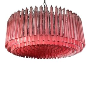 Murano Lysekrone - Triedri - 391 prismer - Rosa Krom patineret