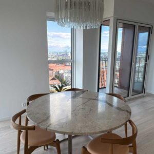 Murano Lysekrone - Triedri Rund - 163 prismer - Klar Krom blank