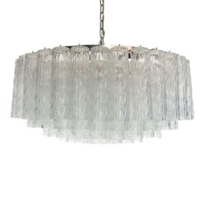 Murano lysekrone - 101 Tuber - Strukturet - Klar Krom blank
