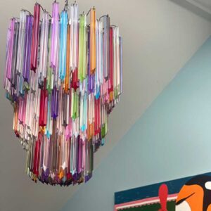 Murano lysekrone - 184 prismer - Multi Krom blank