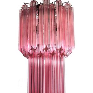 Murano lysekrone - 46 prismer - Rosa Krom blank