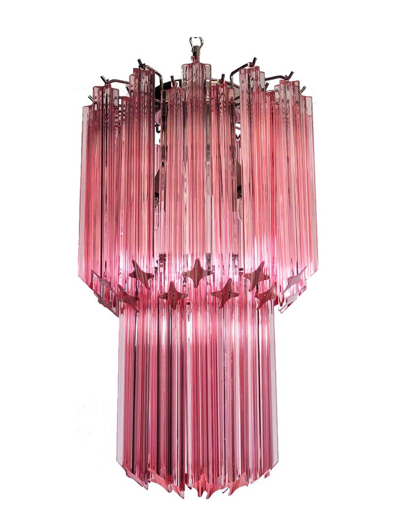 Murano lysekrone - 46 prismer - Rosa Krom blank 1 Murano lysekrone - 46 prismer - Rosa Krom blank