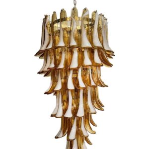 Murano lysekrone - 83 Kronblade - Karamel Krom patineret