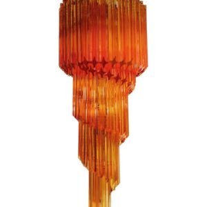Murano lysekrone - Spiral - 86 prismer - Rav Krom patineret
