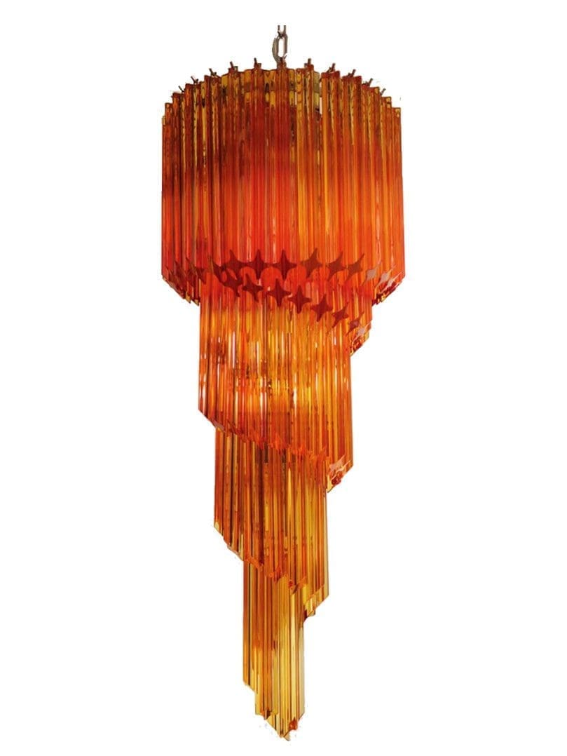 Murano lysekrone - Spiral - 86 prismer - Rav Krom patineret 1 Murano lysekrone - Spiral - 86 prismer - Rav Krom patineret