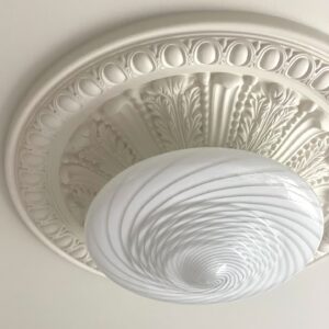 Vintage Murano hvid swirl lofts/væg lampe - 40 cm